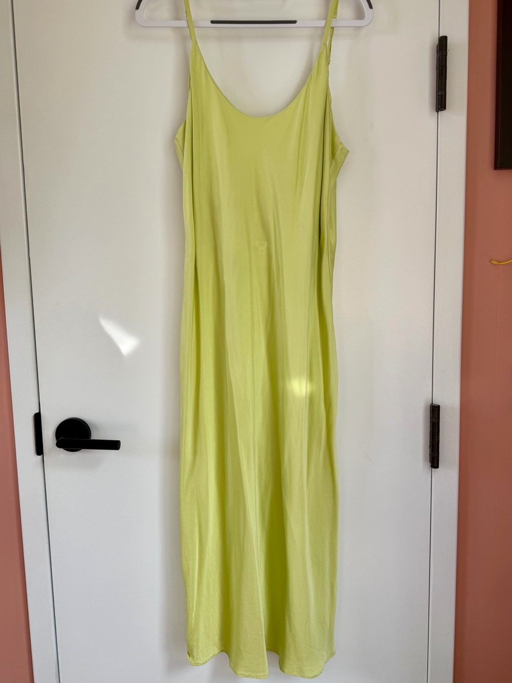 Lunya Washable Silk Slip Dress in Lime